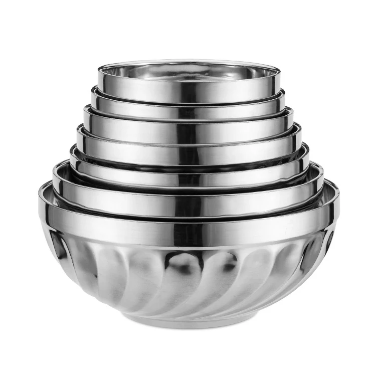 

Hot Sale Cheap Price Beat Eggs Basin Stainless Steel Mixing Bowls Insulated Double Walled Soup Bowl Rice Bowl