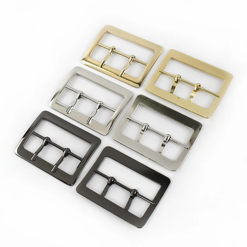 

MeeTee BF112 59mm Double Pin Buckles Alloy Adjustable Double Needle Slider Belt Buckle Women Bag Hardware Accessories, Black and gold