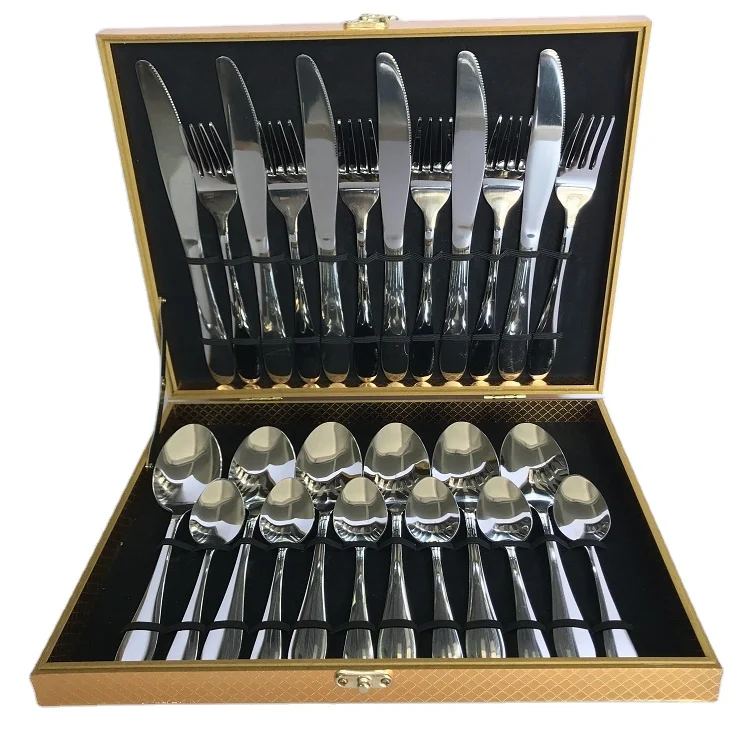 

Modern Design Style Custom 24Pcs Stainless Steel Cutlery Set, Sliver