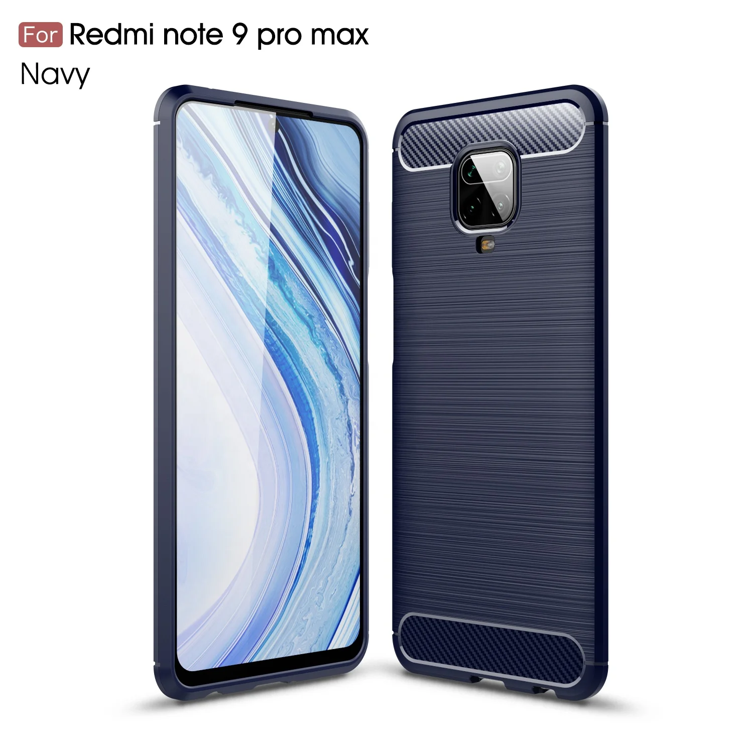 

Factory wholesale carbon fiber brushed texture tpu mobile phone case For Redmi note 9pro max, Multi-color, can be customized