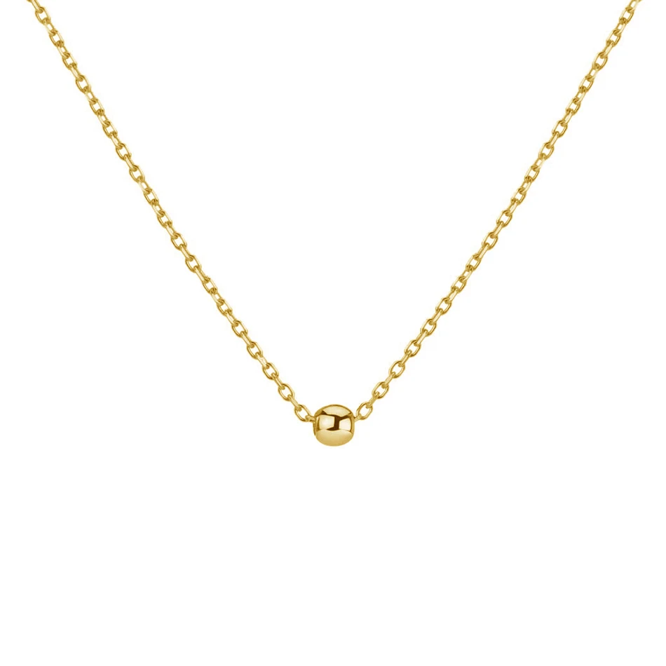 

Minimalist Jewelry 925 Sterling Silver 18K gold Plated Gold Ball Pendant Necklace For Woman