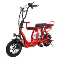 

48v 15ah battery 12 inch 2 wheels folding ebike double disc brakes can bring pets 3 seater 400w electric bicycle