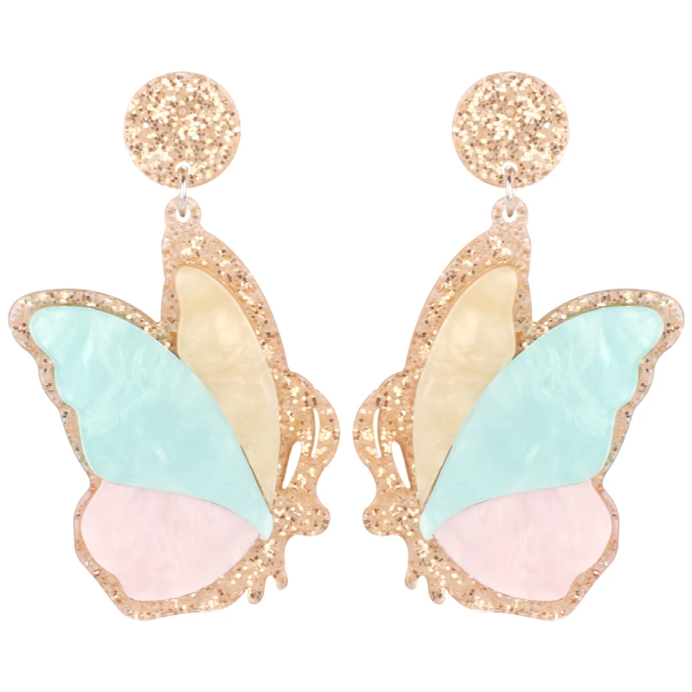 Butterfly Earring Bump Color Water Grain Temperament Personality Retro Earring Pendant