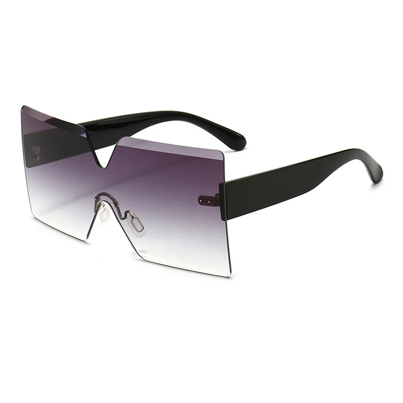 

Finely Processed Decoration Square Trendy Oversized Rimless Sunglasses, Multi
