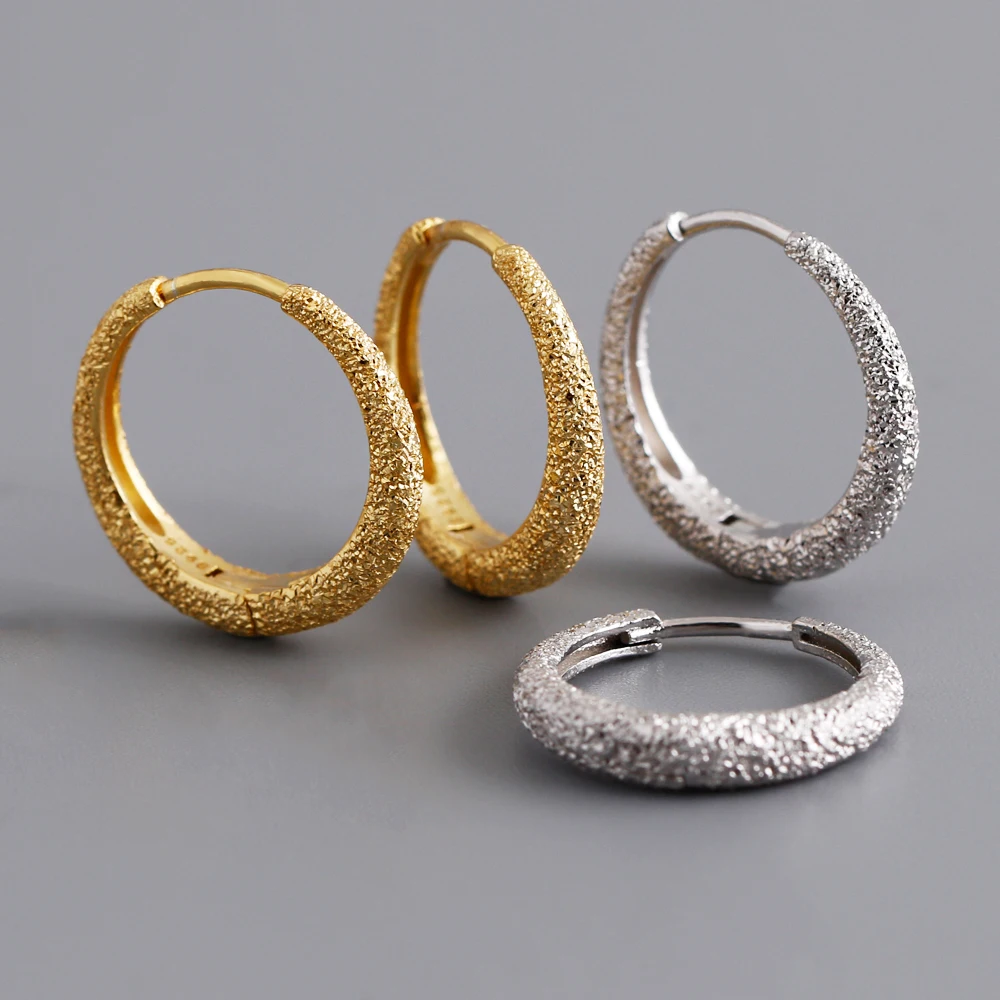 Dropshipping Europe Fashion 925 Sterling Silver Big Punk Chunky Gold Plated Hoop Earrings for Women Jewelry