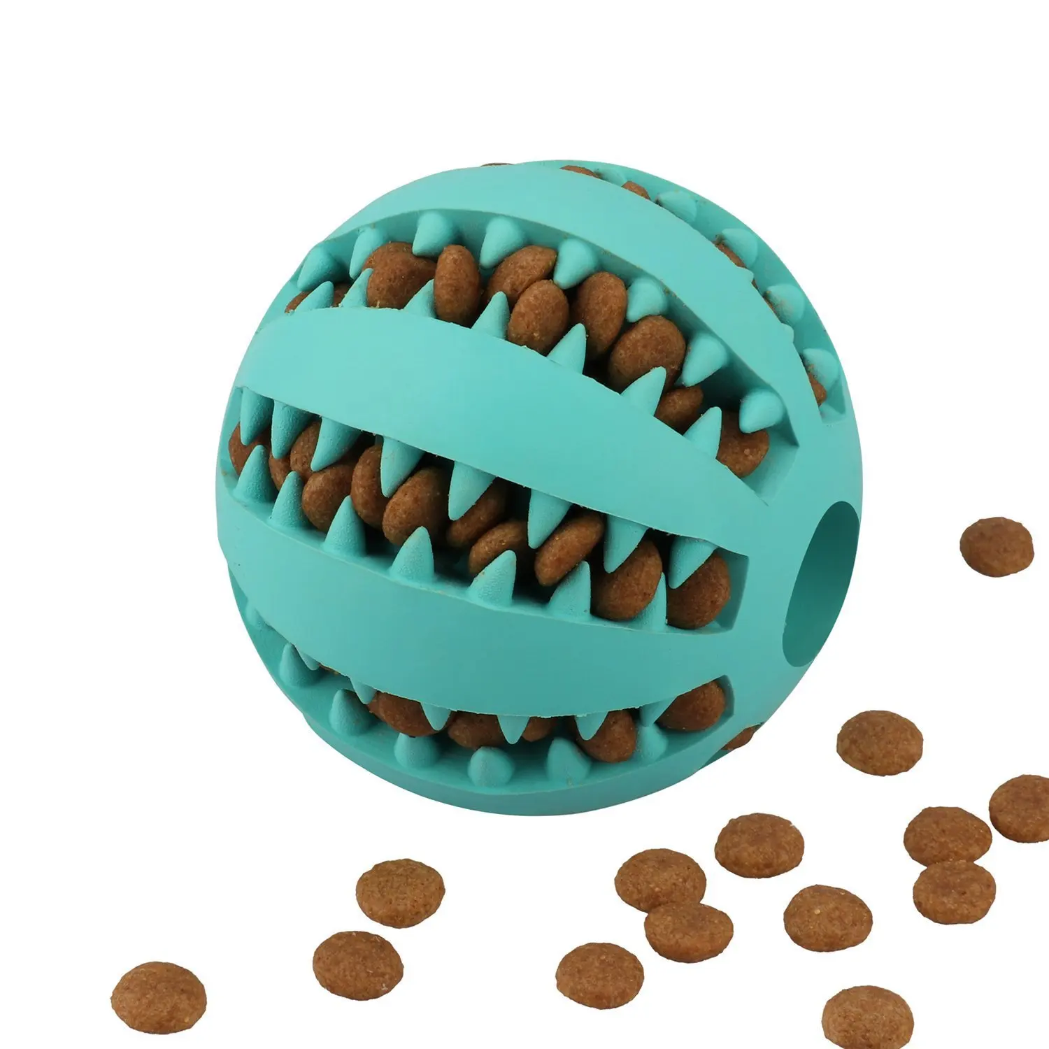 

dog toy Pet tooth cleaning rubber chew pet toy ball TRr durable dispenser food pet toy ball, Mix color