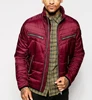 OEM custom high quality red mens zipper pocket Quilted down jacket