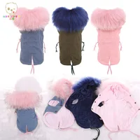 

Pet dog Clothes Overcoat parker artificial fox fur coat brushed dog clothes