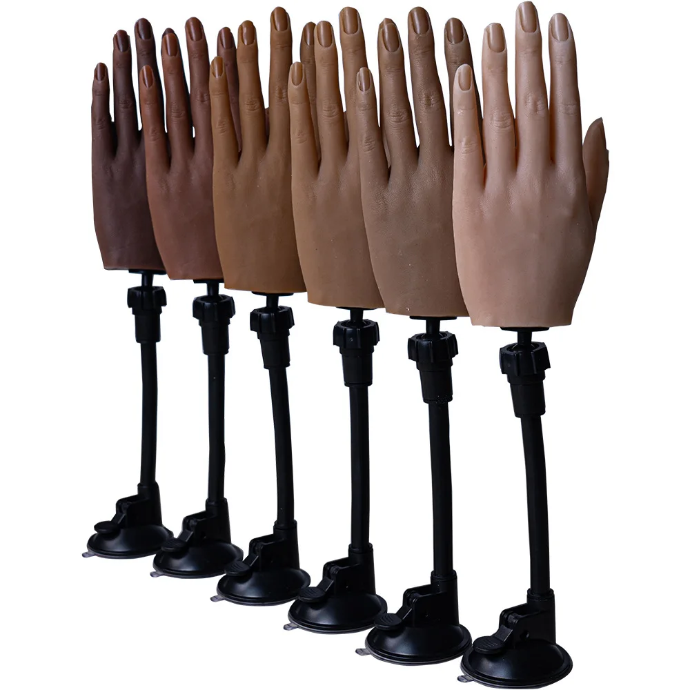 

Hot Sale Realistic Silicone Practice False Hand Nails Acrylic Manecure Training Practice Hand Professional Nail Tool, As shown in the figure