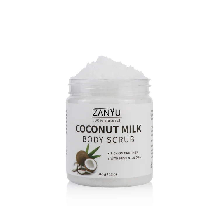 

deep cleansing coconut milk natural organic salt scrub whitening sugar body scrub