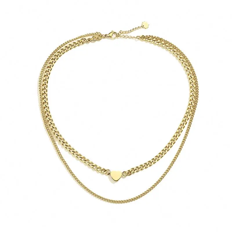 

Fashion Multi Layer Necklace With Lover Choker Heart Pendant For Women and Girls