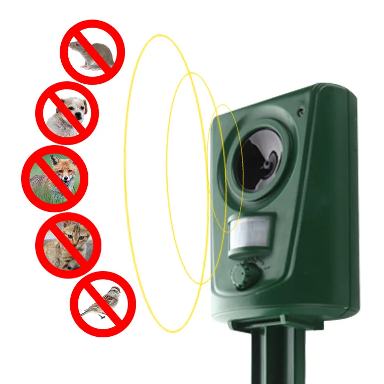 

Outdoor Battery Powered Ultrasonic PIR Sensor Anti-Snakes Dog Mouse Cat Repeller, Green