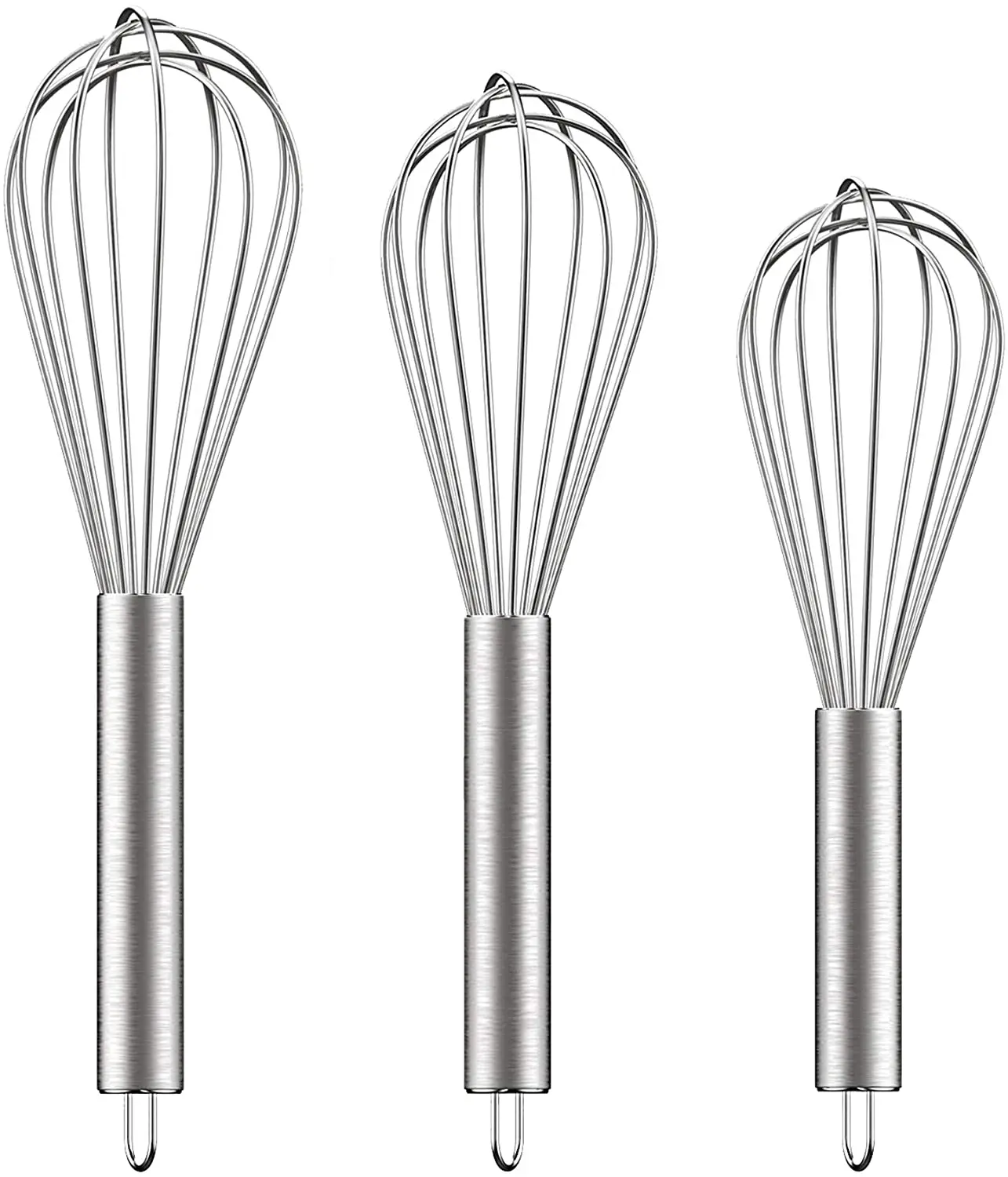 

3 PCS Stainless Steel Egg Whisks Set Kitchen Tool for Cooking Blending Beating