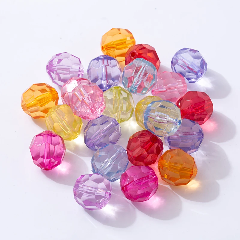 

32 section transparent horn beads acrylic A material 6mm-30mm imitation crystal beads DIY handmade bead material