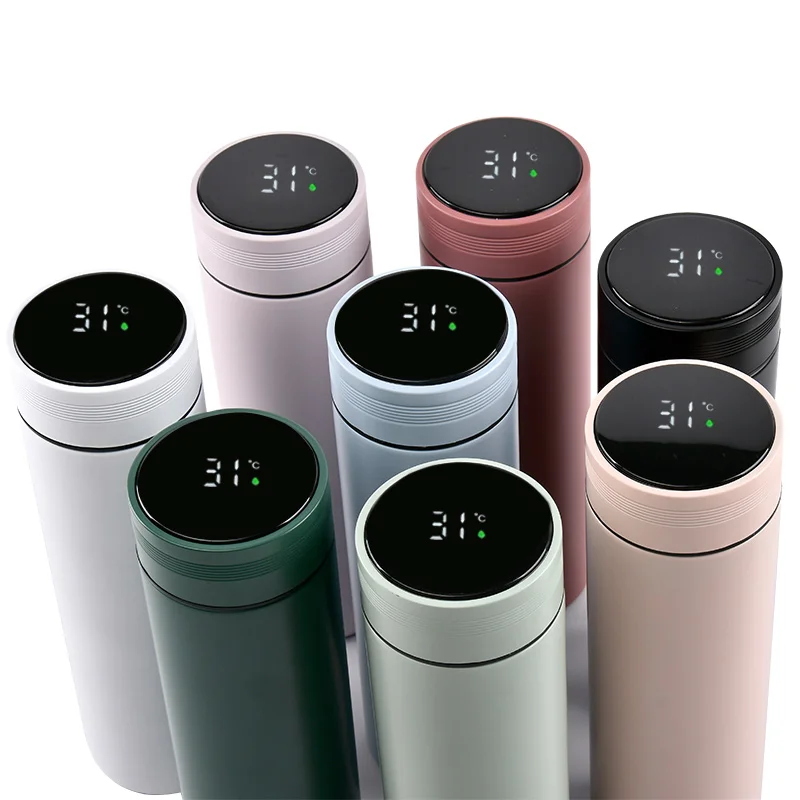 

Customized Stainless Steel Thermos Bottle Portable Double Wall Sealed Led Digital Display Smart Water Bottle