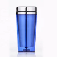 

Promotions cheap double wall stainless steel and plastic outside coffee mug travel mug with lid