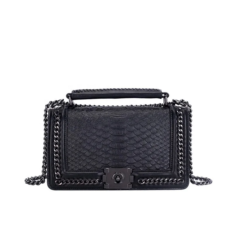 

China Handbag Supplier 100% Genuine Leather Tote Handbags Fashion Snakeskin Women Bag Female Designers Luxury Purse Handbags, 4 color options