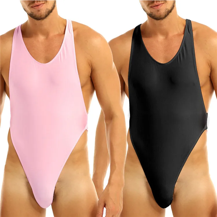 

IEFIEL Men's Sexy Lingerie Crossover G-String Thong Leotard Bodysuit Underwear Nightwear One-Piece Mankini Racer Bikini Swimsuit