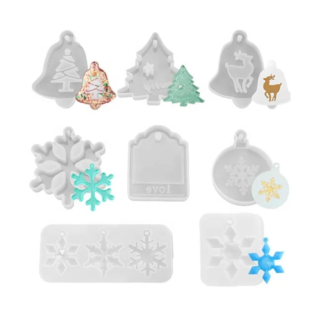 

DLS015 Christmas Tree Aromatherapy Wax Silicone Mold Snowflake Elk DIY Aroma Gypsum Plaster Silicone Mould For Car Pendant