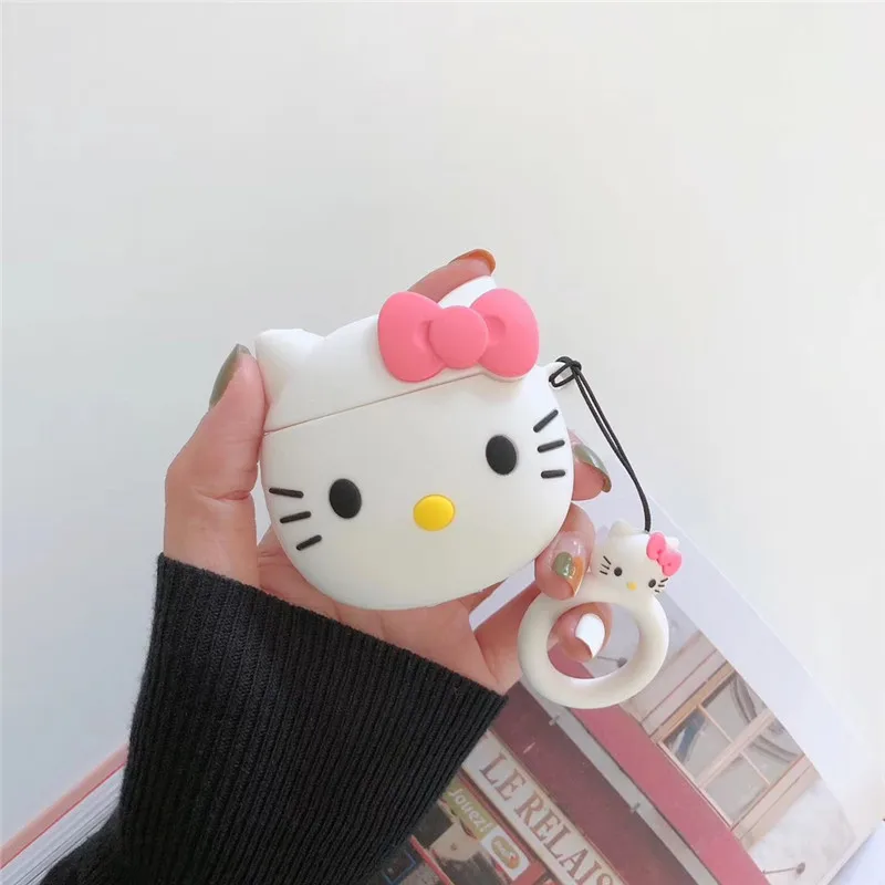 

Cute Design 3D Cartoon Hello Kitty Cute Designers Headset Accessories Silicone Cover For Airpods Case