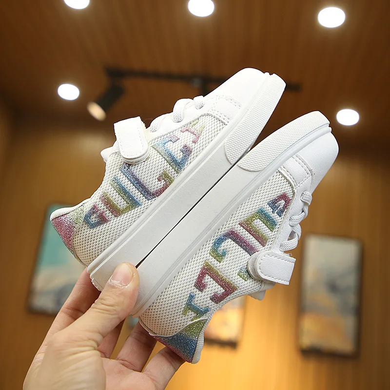 

2020 children spring new fashion boys and girls white casual shoes children student shoes, Pink/white