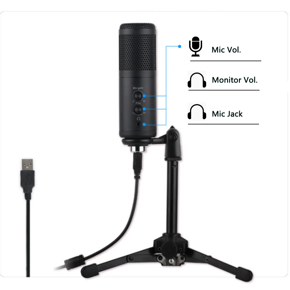 

Computer use usb connector podcast professional condenser microphone