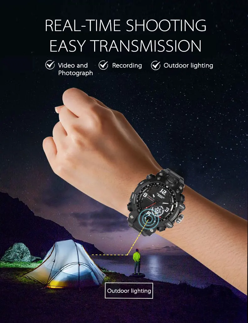 Portable Spy Camera Hidden For Video Recording Wrist Watch Wireless Hidden Camera with Voice