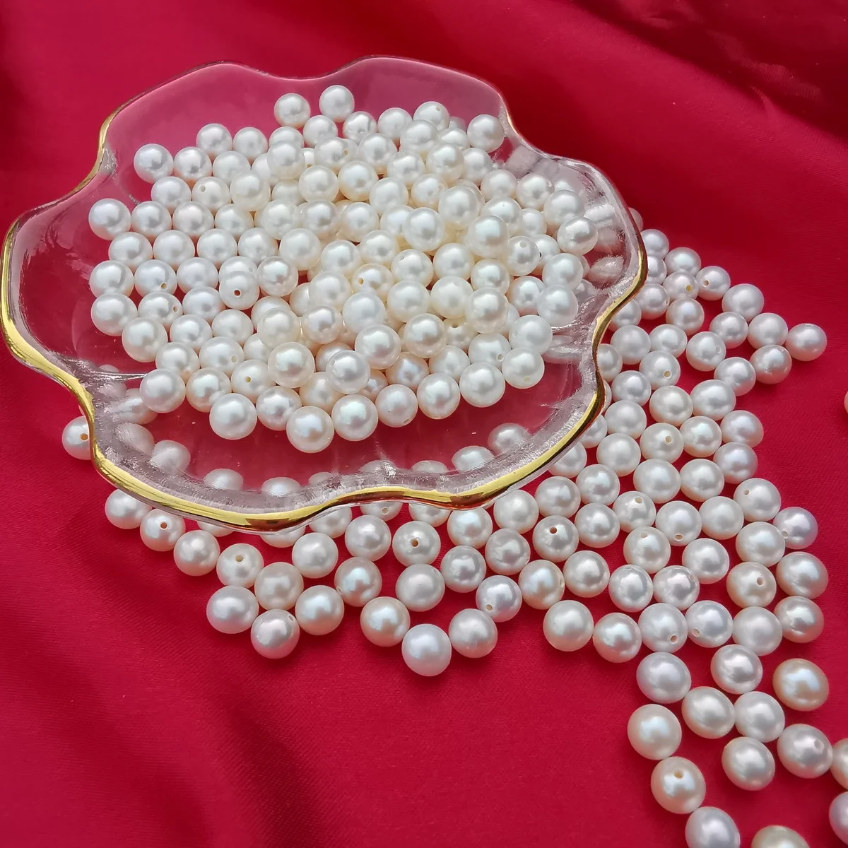 
Grade AAA+ to AAAA round loose pearls half drilled freshwater pearl beads natural 5mm 6mm genuine pearl wholesale accept OEM ODM 