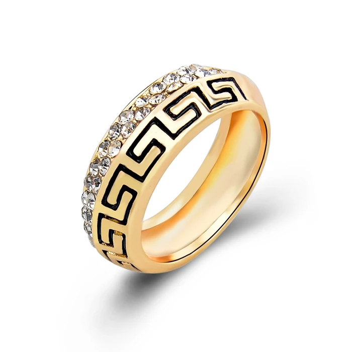 

Hot sale Promotion engraved Enamelled circles Rhinestone Ring Gemstone Diamonds cubic zircon CZ diamond rings for women girls