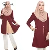 Hot selling fashion design blouse muslimah Betul2 two layer long sleeves Tunic Dress modern