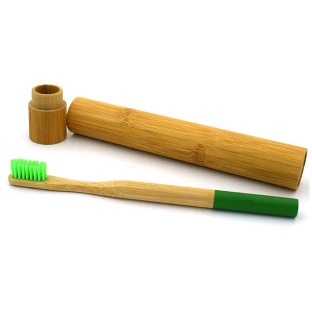 

wholesale 4 pack 8 pack round handle kids Adult Custom Logo Green Bamboo Toothbrush