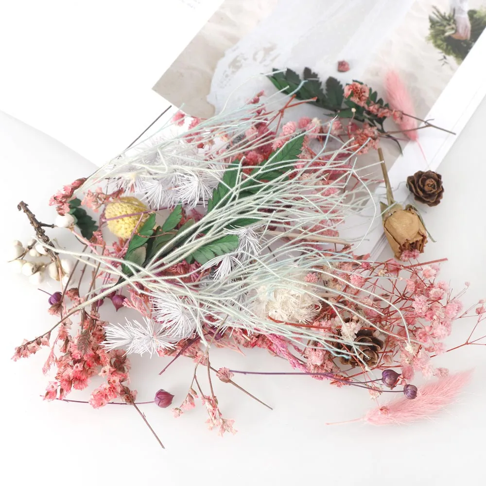 

DIY crystal epoxy dried flower material bag making resin craft silicone mold finished decoration tools, Random