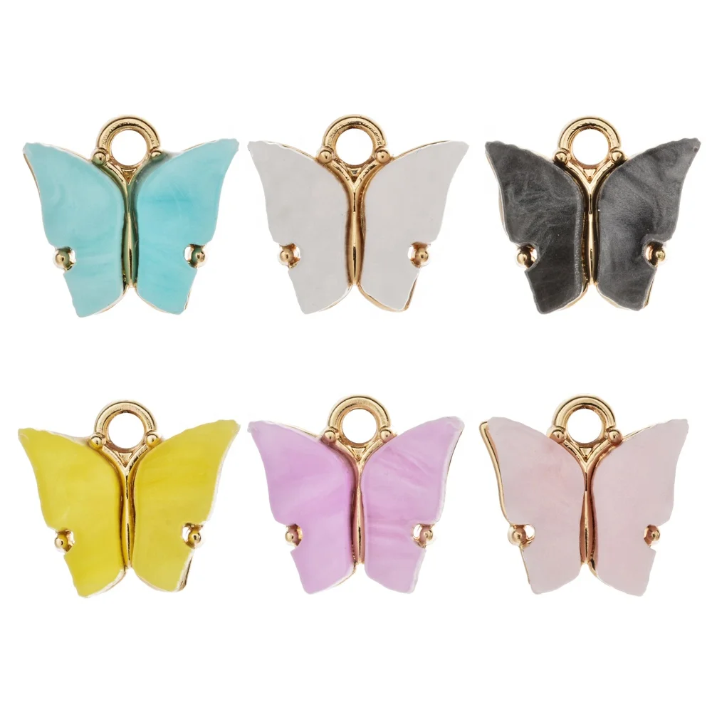 

Fashion Cute Mini Acrylic Butterfly Charms Pendant DIY Color Butterfly hand-made Bracelet Earring Necklace Accessories, Picture