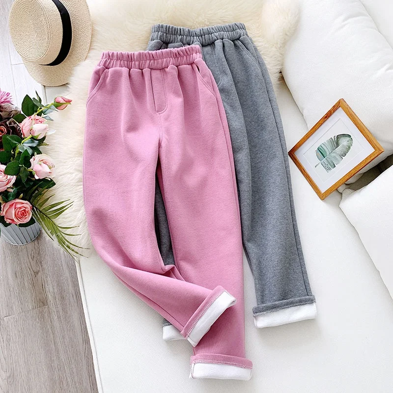 

B51299A Hot selling women casual winter thick warm fashion harem pants, Black/gray/pink