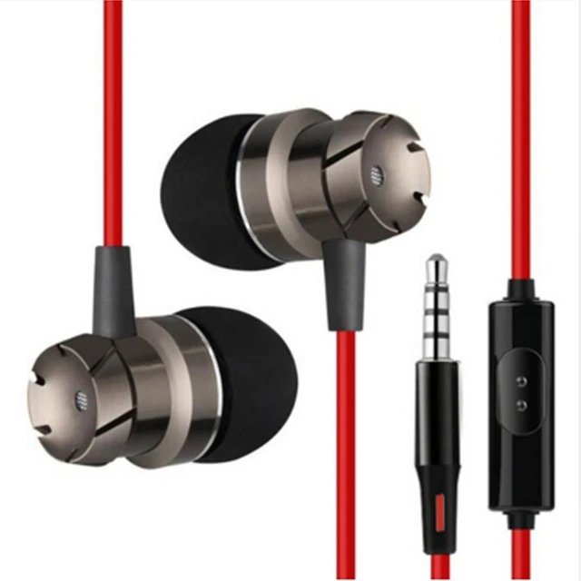

3.5mm Wired Headphones Handsfree Headset In Ear Earphone Earbuds with Mic for Xiaomi Phone MP3 Player Laptop, Black gold gray siliver
