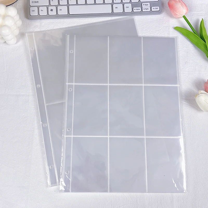 

Clear plastic sheet protectors custom logo 4 holes a4 1/2/4/6/9 pocket plastic pp transparent file folder punch pockets