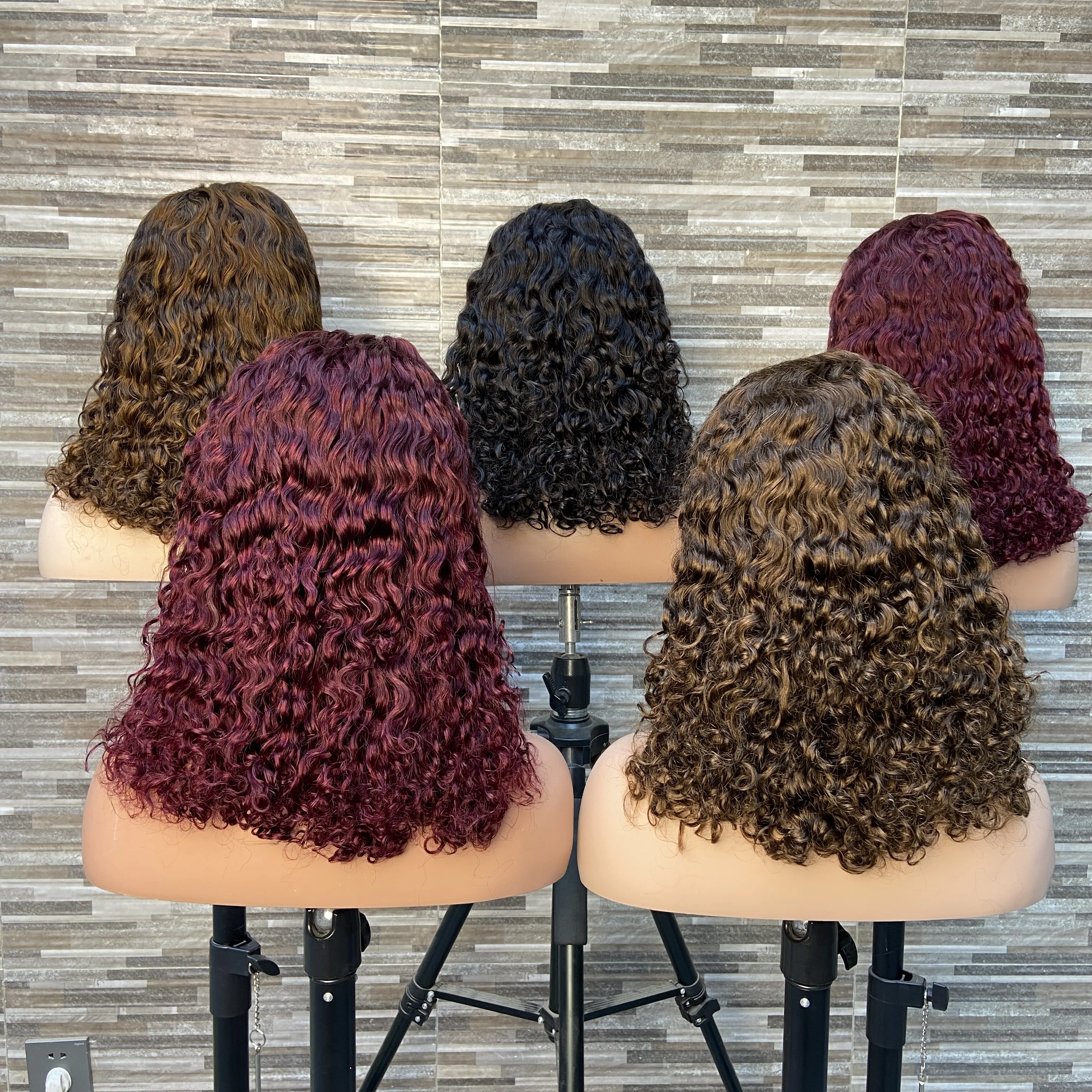 Wholesale Roma Curly 13x4 Lace Frontal bob WigBrazilian Remy Hair Roma Curly 100% Human Hair WigColors Bob Wigs