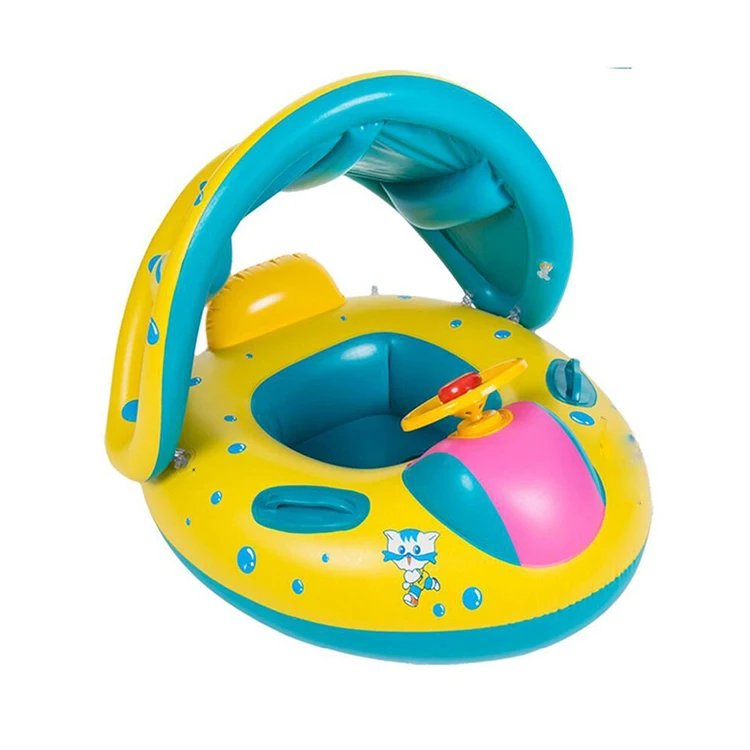 venta al por mayor inflables anillo de natacion piscina flotador barco piloto desmontable con sombra de sol buy flotador inflable para