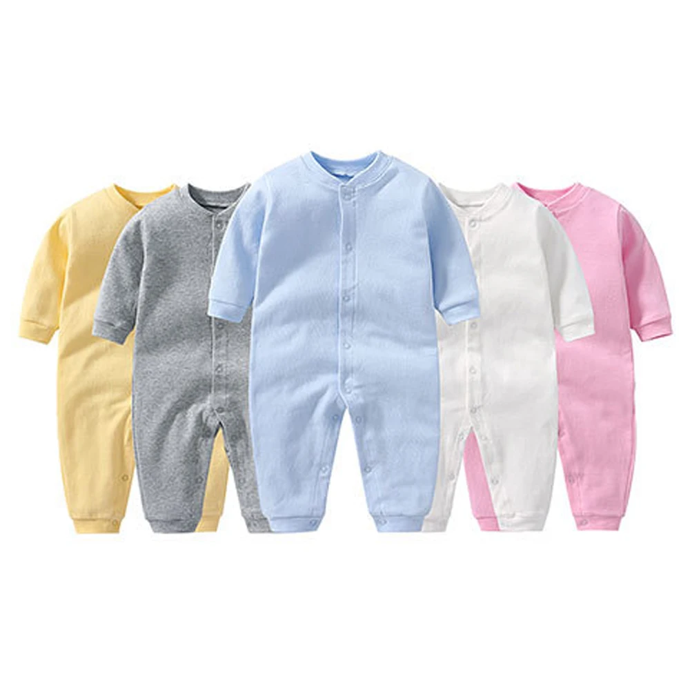 

organic Baby basic clothes Toddler Pajamas for Boys Girls in Stock Baby Rompers for Four Season 100% Cotton Baby Jersey Romper, Picture shows