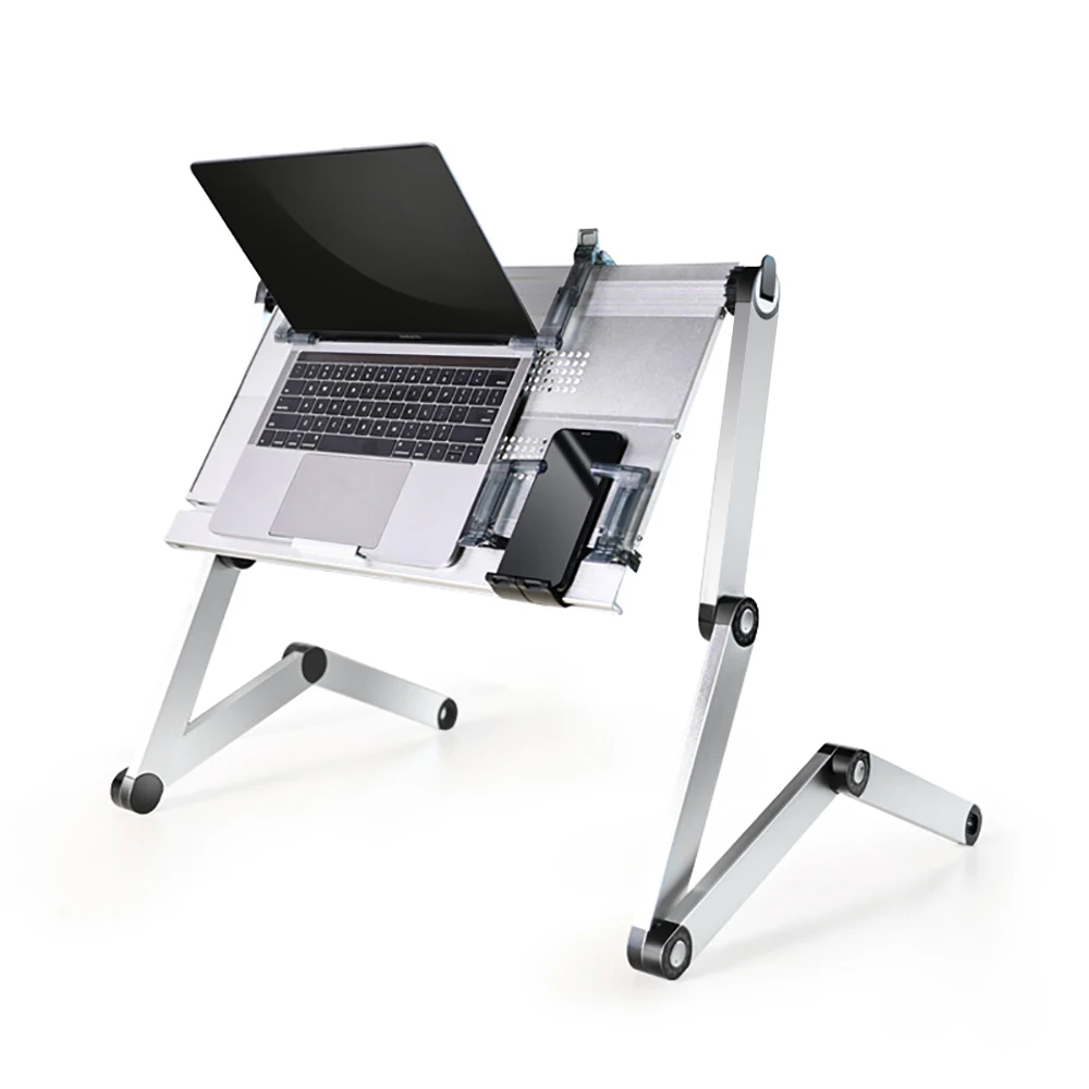 Portable Adjustable Laptop Desk Stand Vented Computer Stand Riser Lightweight Ergonomic TV On Bed Tray for Home Office White 35x30cm 14x12inch 