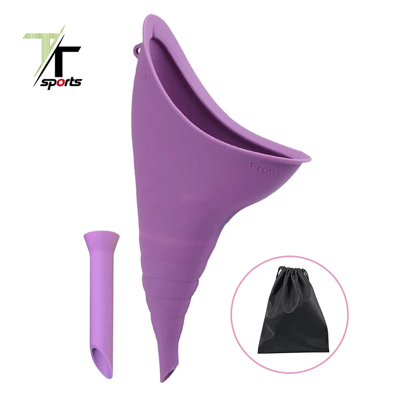 

TTSPORTS Custom Color Standing Pee Reusable Silicone Female Urination Device Emergency Urine Container Women Outdoor Urinal, Pink /blue /purple or customized