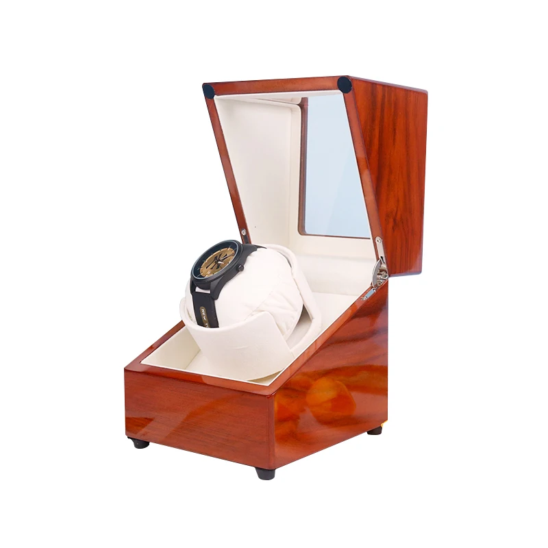 

Wholesale Automatic Luxury Lacquer Wood Watch Winder Box 1 Slot Motor Display 1 Watch Storage Display Box