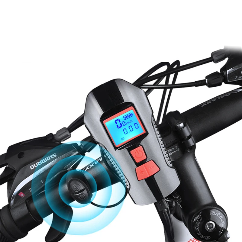 

Hot Sale High Powerful Speaker Rechargeable Waterproof Shockproof Bike Led Light Front Bicycle Light Set With Speedometer Horn