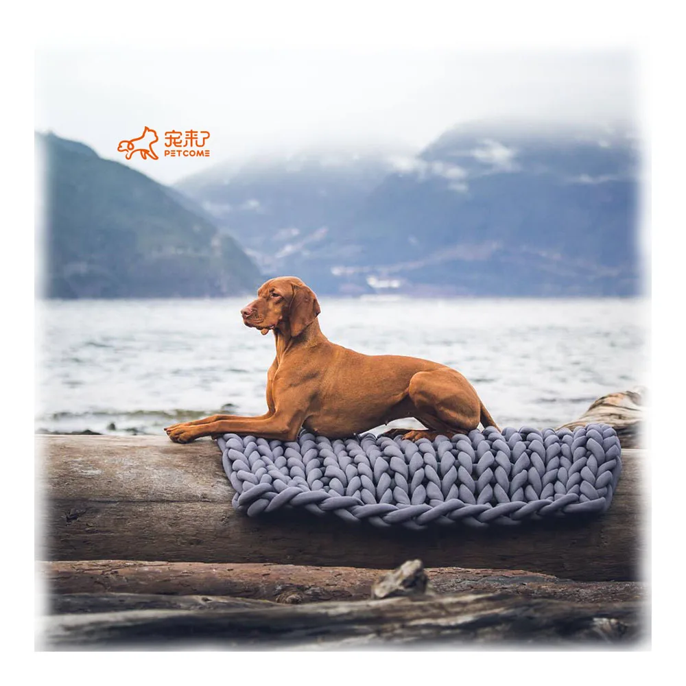 

PETCOME AliExpress Best Sell Cotton Tube Hand Woven Washable Round Comfy Soft Foldable Dog Beds Cat, 5 colors
