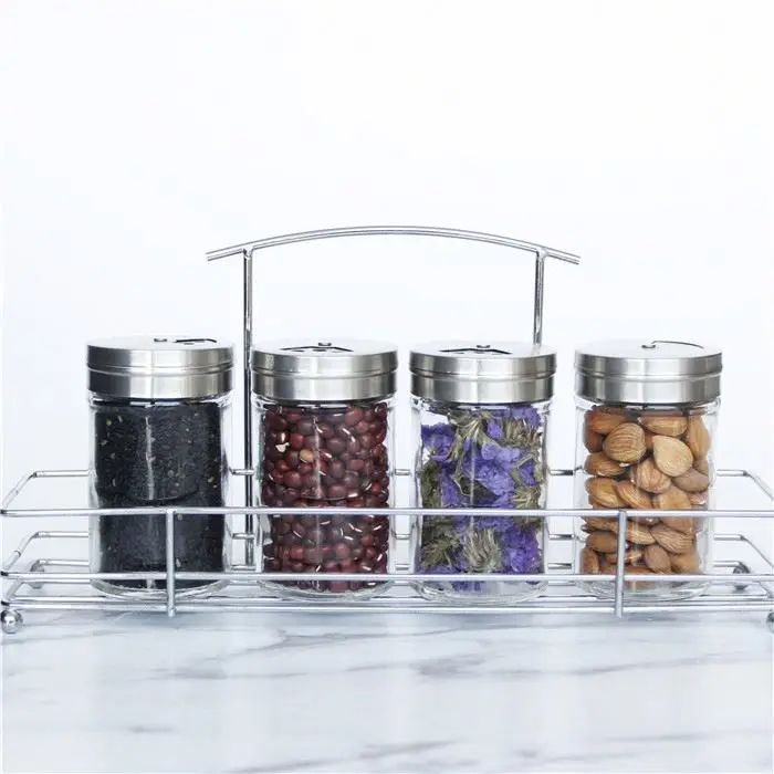 

High Quality 100 ml Glass Spice Jar With Stainless Steel Lid, Clear