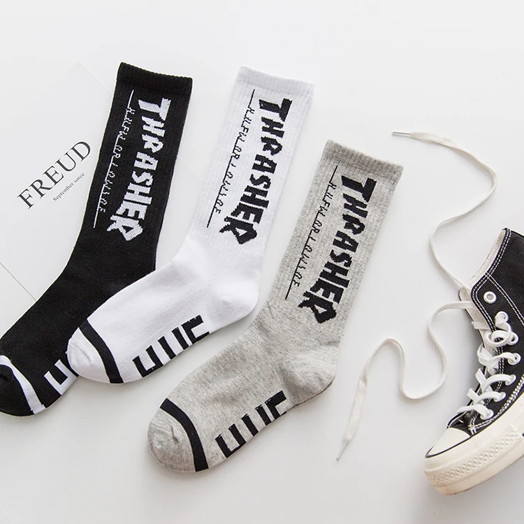 

New Autumn Winter Fashion Street Cotton Bulk Wholesale Socks Crew Socks Custom Logo