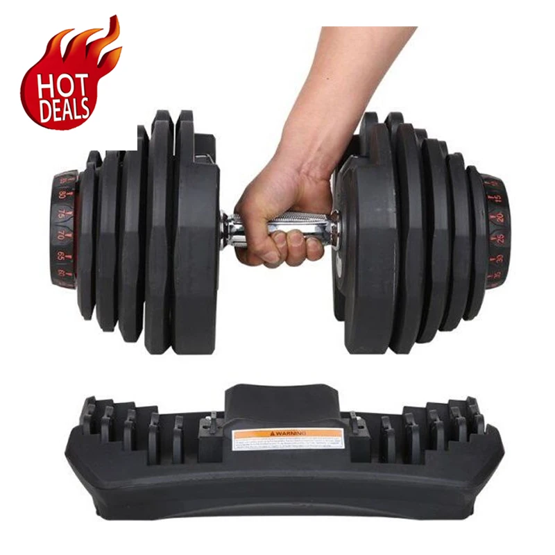 

IN STOCK 24kg 40kg 52.5lb 90lb Multi Weights New Adjustable Dumbbell for Home Gym 552 1090, Black+red