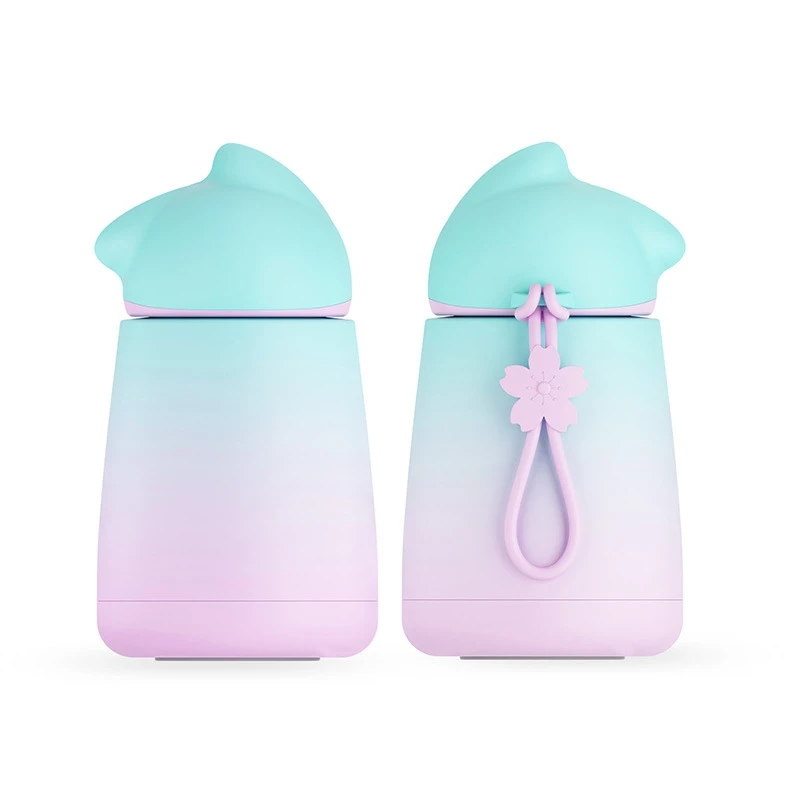 

Stainless Steel Water Bottle Cute Kids Drinking Insulated Termos Cup Fancy Cat Animal Christmas Gift 300ml Water Insulation TOUR, Blue, purple, pink, cyan