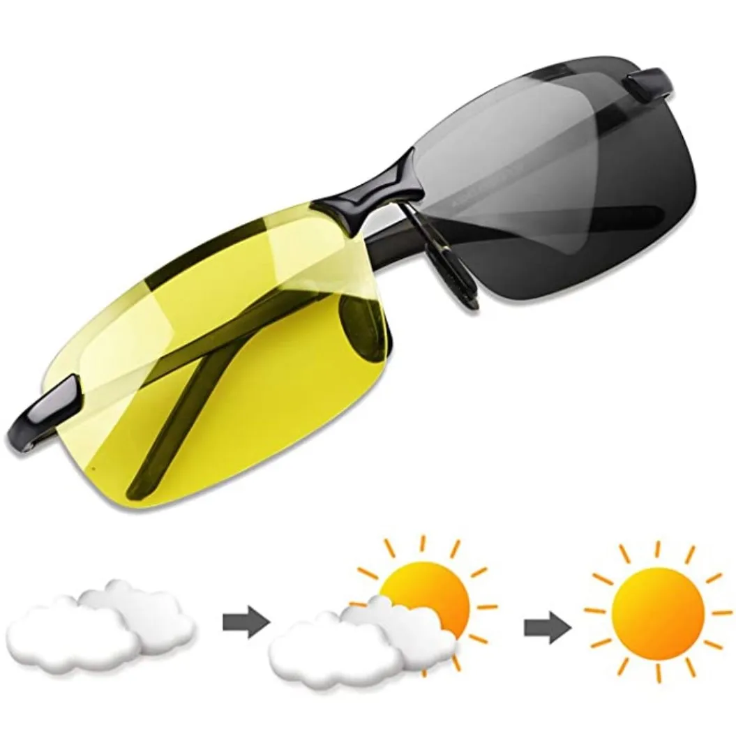 

Wholesale New Photochromic Night Vision Shift Shades Men Driving Day and Night Glasses polarized Sunglasses
