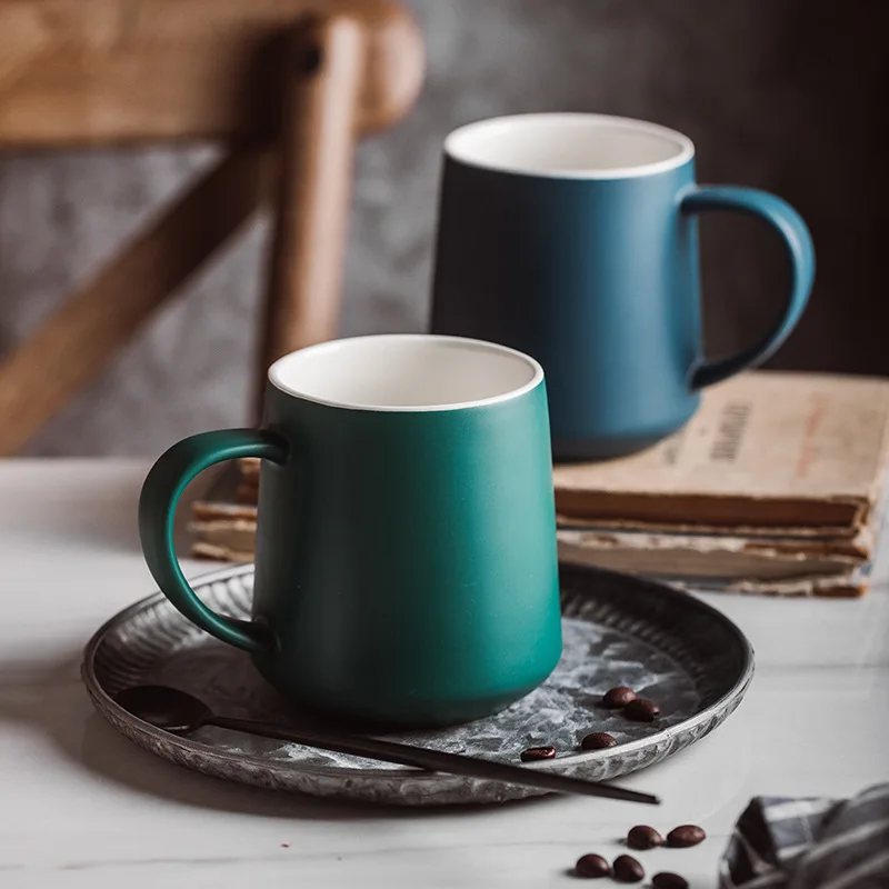 

shoutao customized high quality coffee mug 15oz porcelain cup multi color glaze tazas ceramic mug with handle